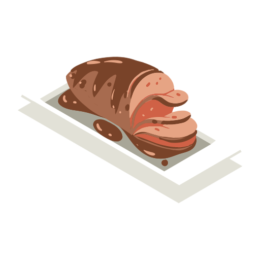 Tasty meatloaf isometric PNG Design