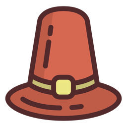 Trazo de icono de sombrero de acción de gracias Diseño PNG