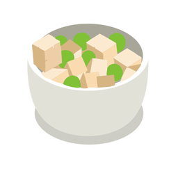 Tofu-Käseerbsen isometrisch PNG-Design