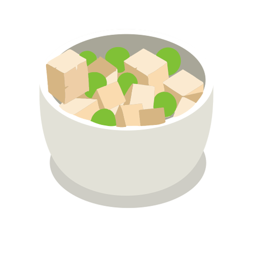Tofu-K?seerbsen isometrisch PNG-Design