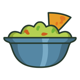 Tortilla Chips Guacamole Icon Stroke PNG-Design