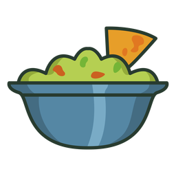 Traço de ícone de guacamole de chips de tortilla Transparent PNG