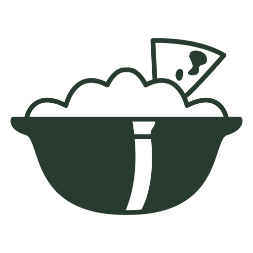 Tortilla chips salsa silueta icono