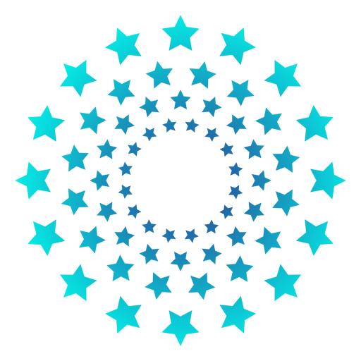 Gradiente de estrellas de masa de fuegos artificiales turquesa