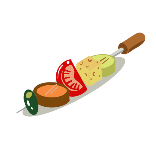 Vegetable skewer kebab isometric