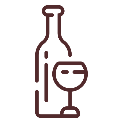 Wine bottle glass stroke PNG Design