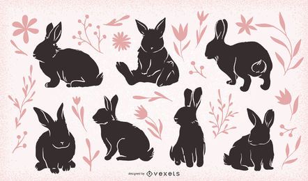 Easter rabbits set Easter rabbits set