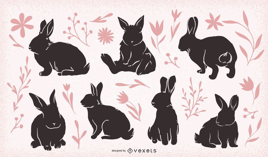 Easter rabbits set Easter rabbits set