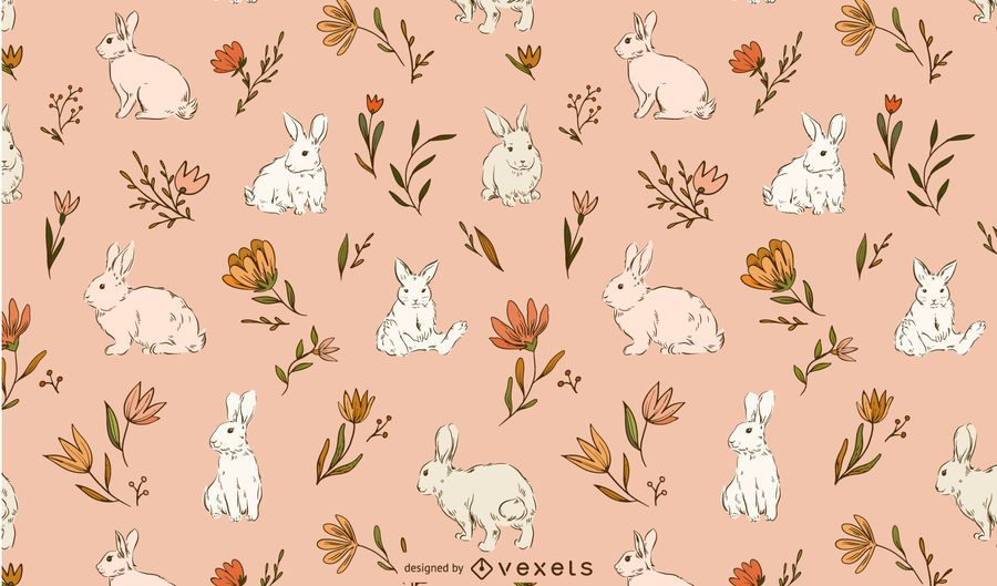 Easter rabbits pattern design Easter rabbits pattern design
