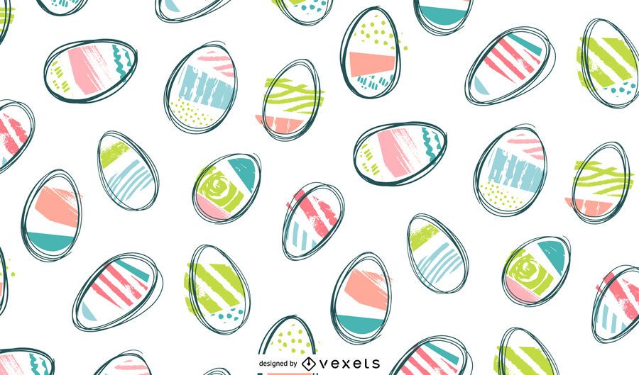 Easter doodle eggs pattern design Easter doodle eggs pattern design