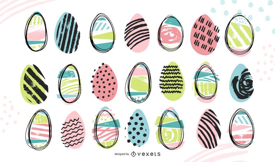 Doodle easter eggs collection Doodle easter eggs collection