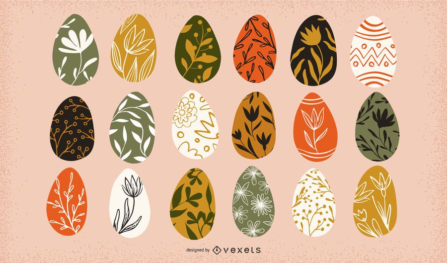Easter eggs floral collection Easter eggs floral collection