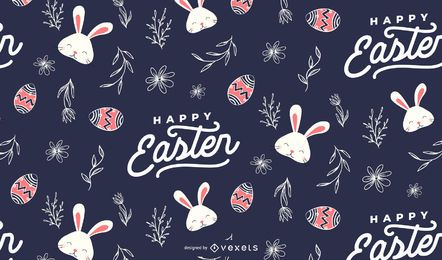 Diseño de patrón de feliz pascua