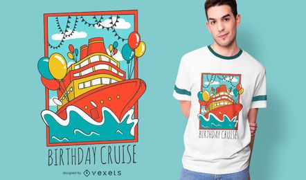 Diseño de camiseta de cumpleaños de crucero Diseño de camiseta de cumpleaños de crucero