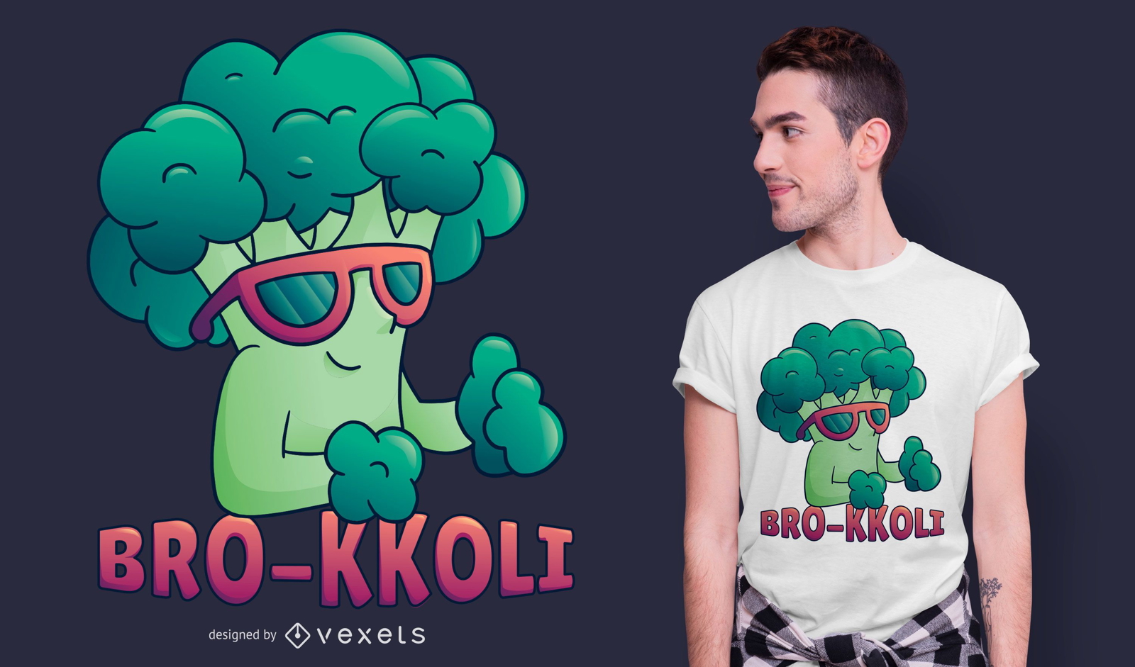 Broccoli Bro Funny T-shirt Design