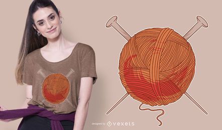 Wool Yarn Ball T-shirt Design Wool Yarn Ball T-shirt Design