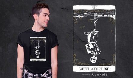Design de camiseta do Tarô Skeleton Hanged Man