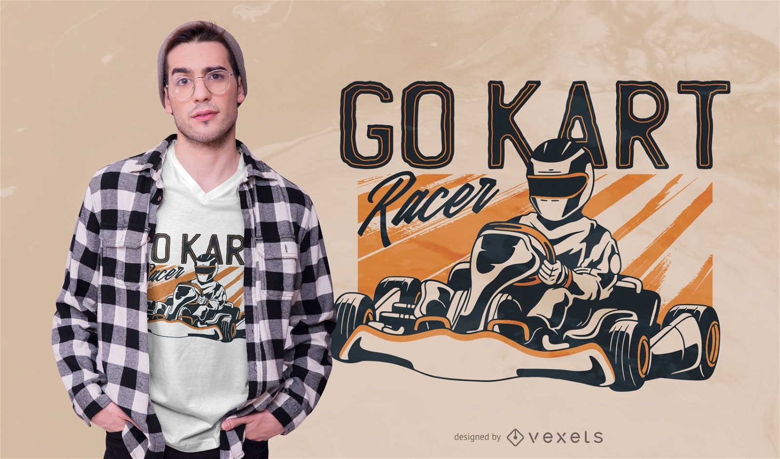 Design de camisetas Go Kart Racer