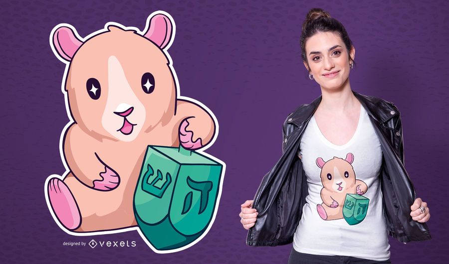 Guinea Pig Dreidl T-shirt Design Guinea Pig Dreidl T-shirt Design