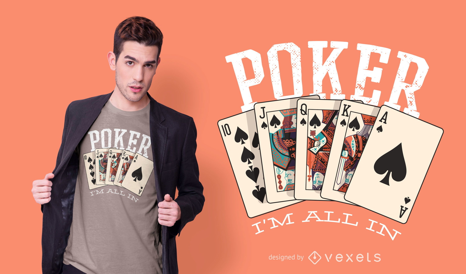 Diseño de camiseta Poker Quote