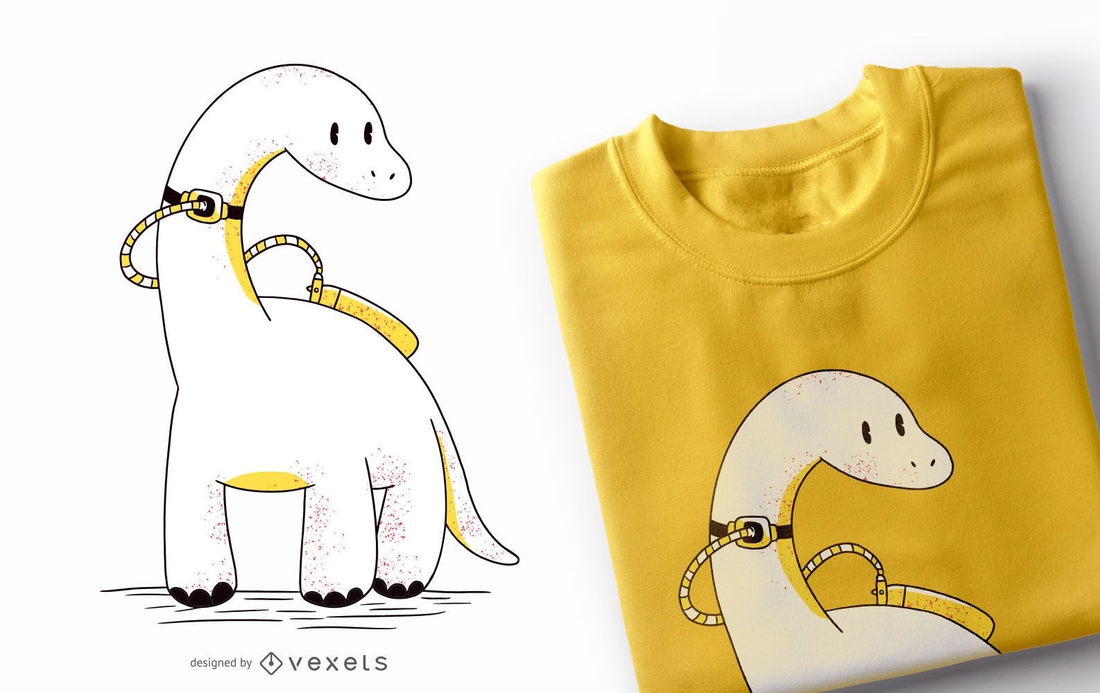 Design de camiseta com tubo de trilha de dinossauro