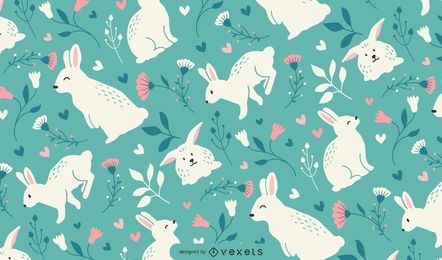 Easter cute rabbits pattern design