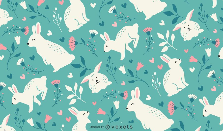 Easter cute rabbits pattern design Easter cute rabbits pattern design