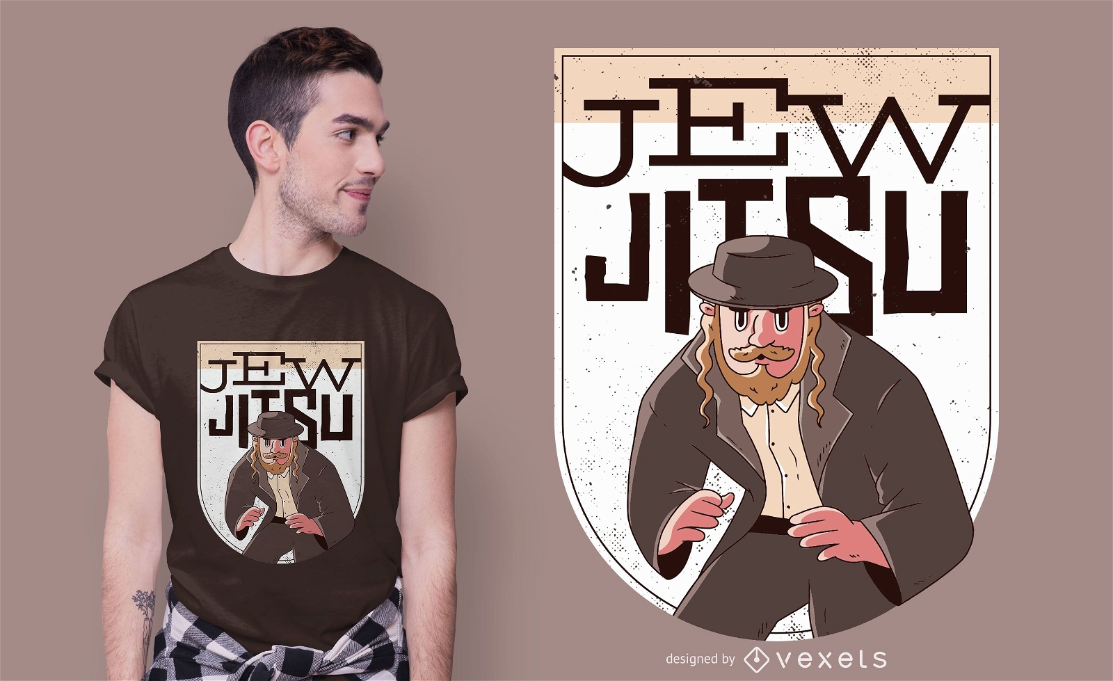 Diseño de camiseta judío jitsu