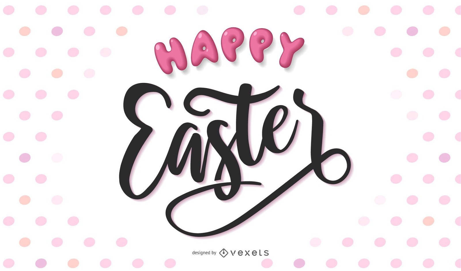 Happy Easter Handwriting Lettering Design