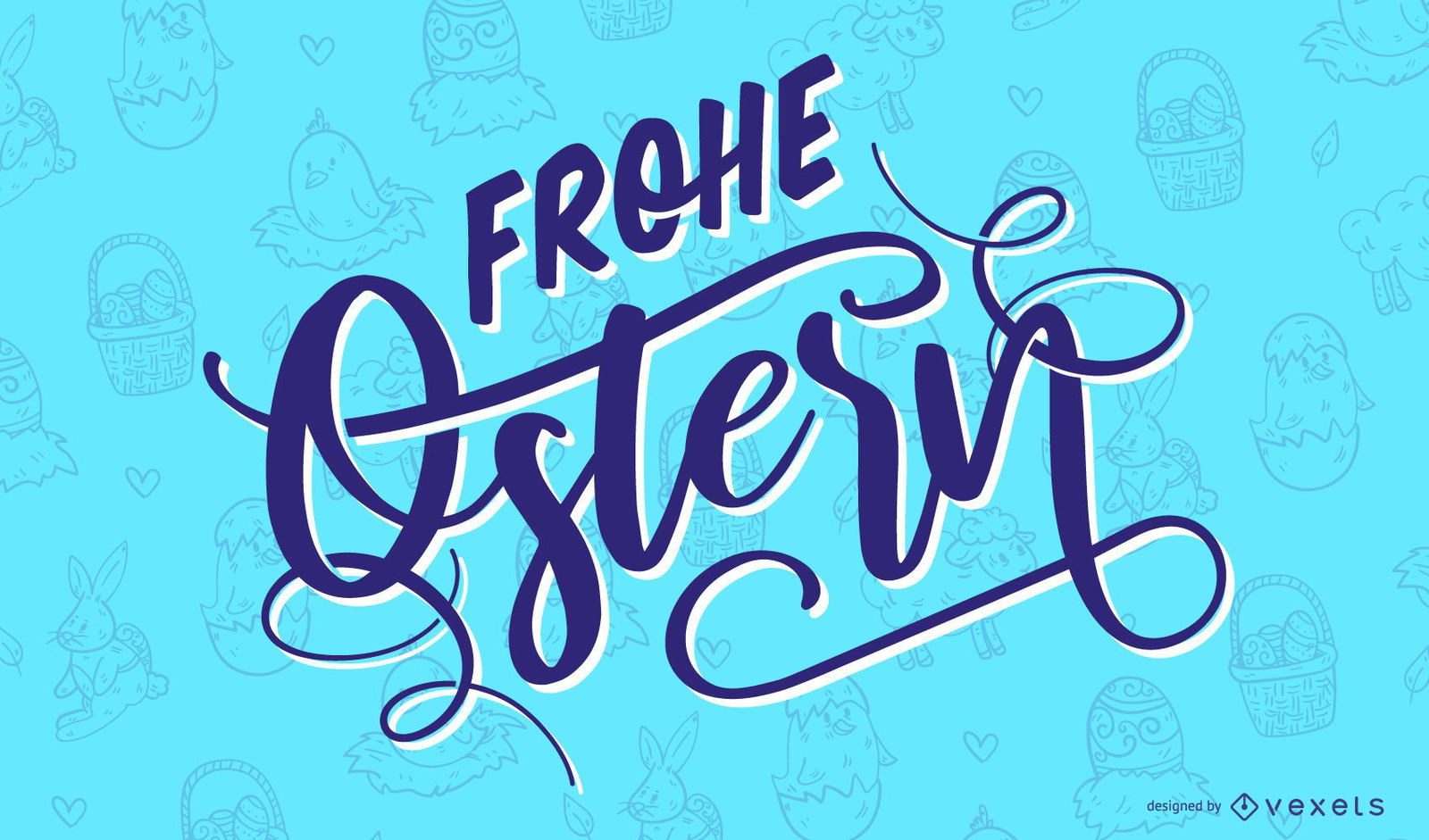 Happy Easter German Lettering Design