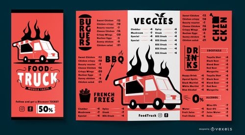 Food Truck Menu Brochure Template Vector Download