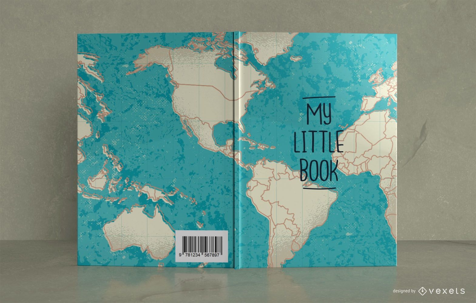 Map Travel Journal Design da capa do livro