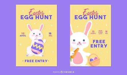 Easter egg hunt poster set