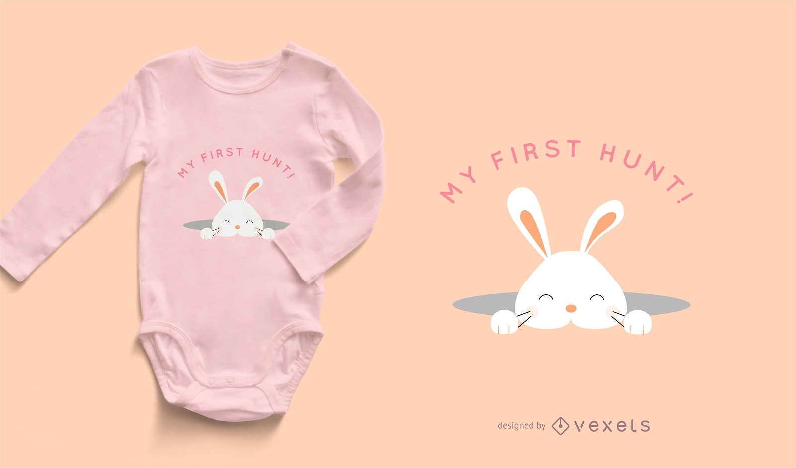 Design de camiseta com citações do coelhinho da Páscoa do bebê