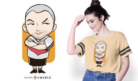 Fußball-T-Shirt-Design mit verschränkten Armen