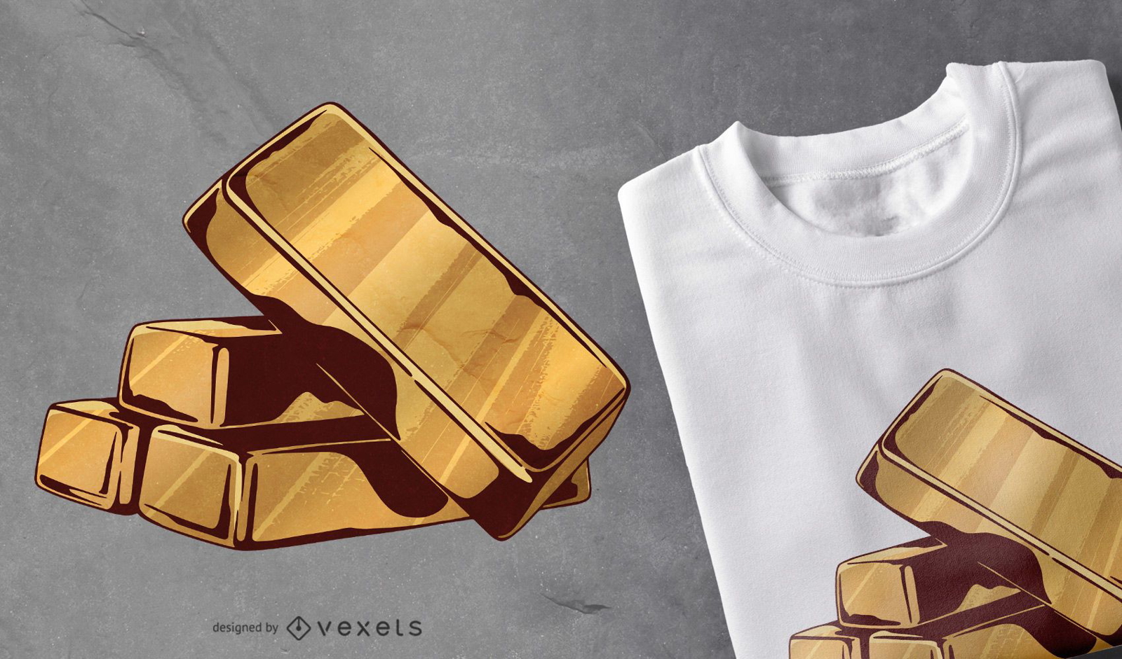 Design de camisetas barras de ouro