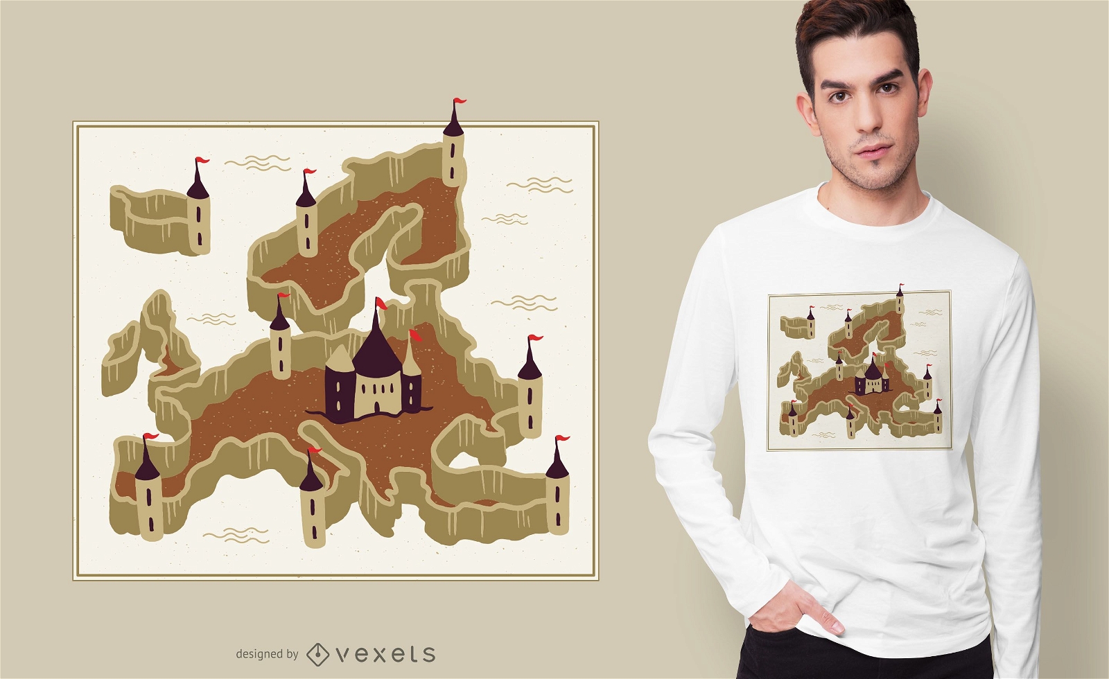Europe Fortress T-shirt Design