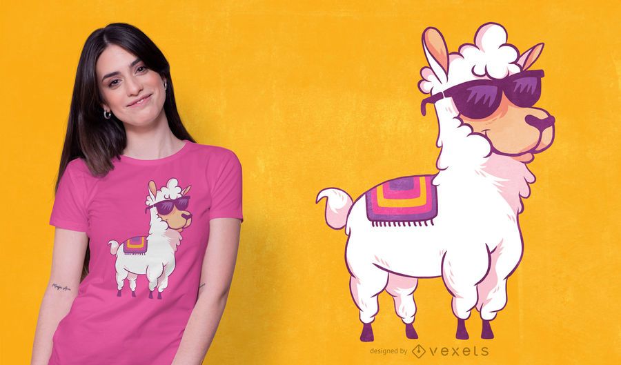 Cartoon llama t-shirt design Cartoon llama t-shirt design
