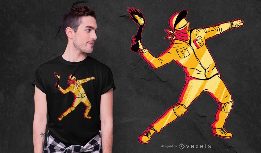 Molotov Thrower T-shirt Design Molotov Thrower T-shirt Design