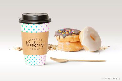 Taza de café para llevar Maqueta de alimentos Taza de café para llevar Maqueta de alimentos