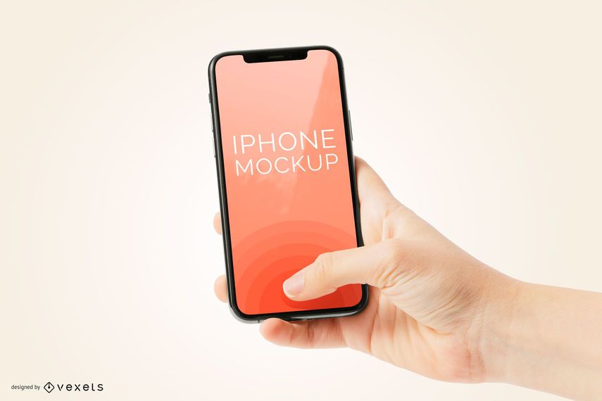 Mano que sostiene la maqueta del teléfono iPhone 11 Mano que sostiene la maqueta del teléfono iPhone 11