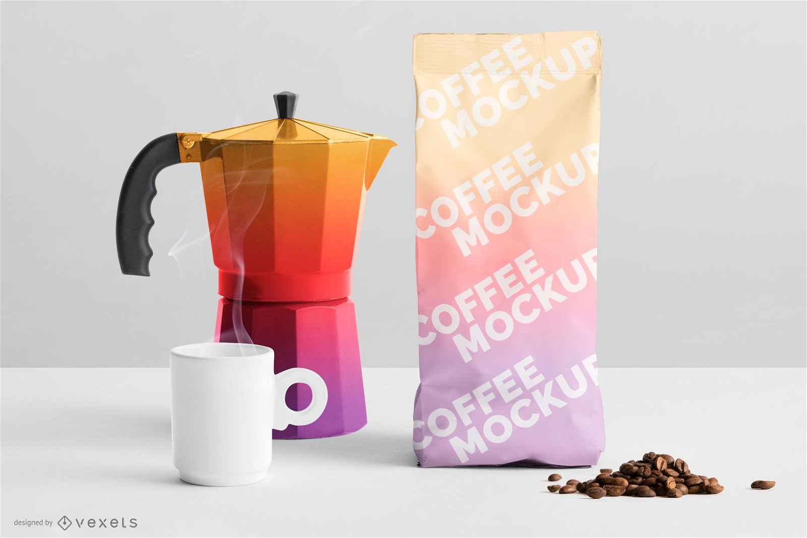 Gradient Coffee Packaging Mockup