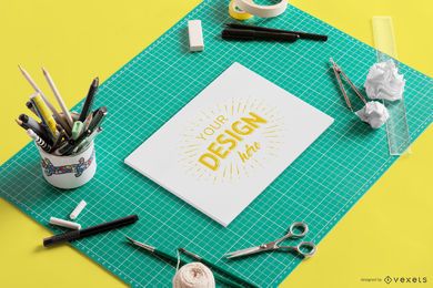 Paper Crafting Mockup Composition Paper Crafting Mockup Composition