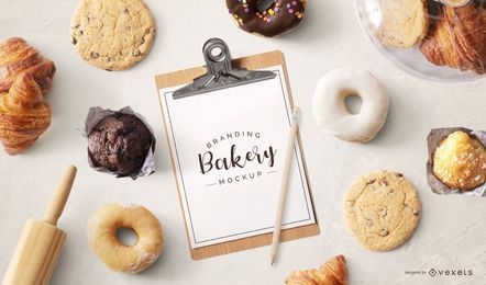 Bakery Clipboard Mockup Composition