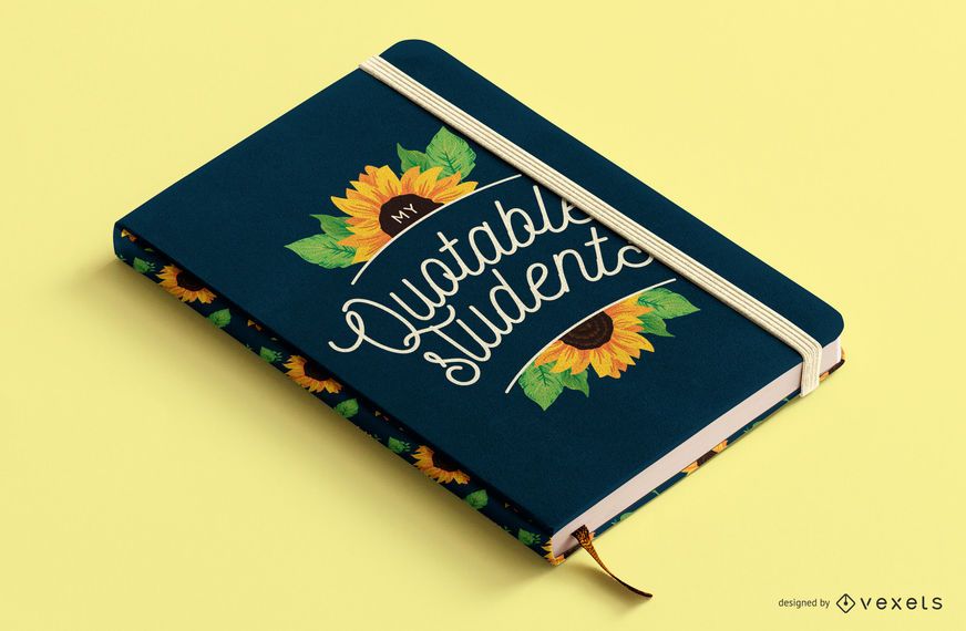 Sunflower Quote Book Cover Design Sunflower Quote Book Cover Design