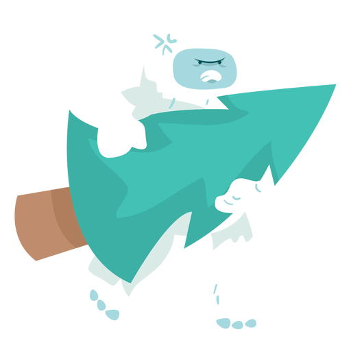 Angry yeti holding tree PNG Design