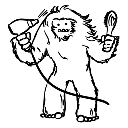 Secagem de cabelo yeti Desenho PNG