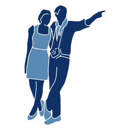 Couple tourists silhouette PNG Design