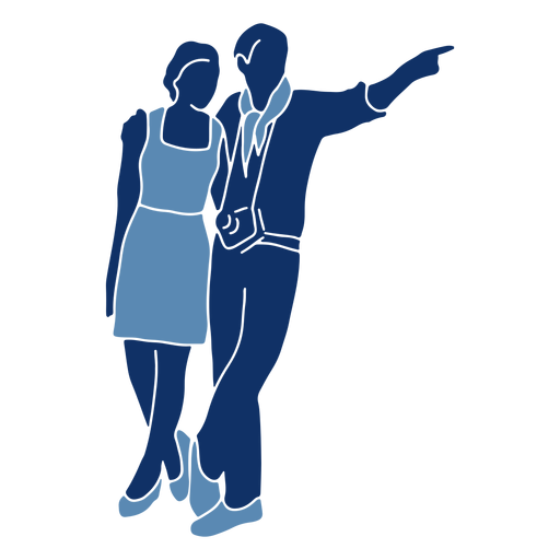 Couple tourists silhouette PNG Design