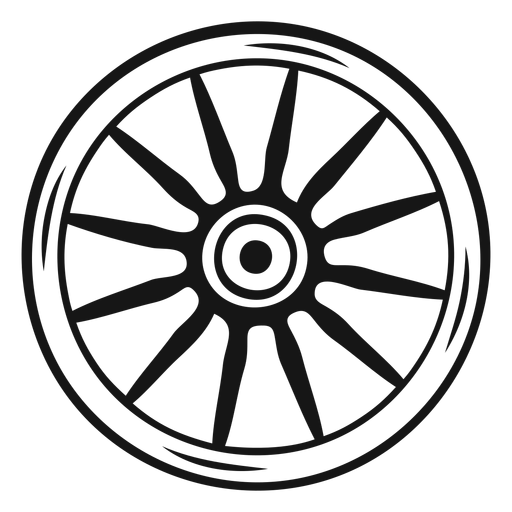 Cowboy wheel stroke PNG Design